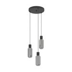 Eglo Luce Pendente Maione Acciaio Nero | IP20 - Adatto per 3x E27 