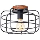 Brilliant Gwen Luce da soffitto Metallo Legna Nero | 300mm - Adatto per 1x E27