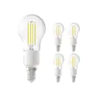 Confezione Multipack 5x Calex Smart Tuya Wifi E14 Sferica 4.5W 450lm - 818-830 Regolabile Bianca | Dimmerabile - Sostitutiva 40W 