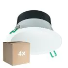 Confezione Multipack 4x Philips Downlight LED Coreline DN142B Aluminium Bianca 11W 1200lm 60D - 830 Luce Calda -  | Ritaglio 155mm - IP20 - Bianca Riflettore
